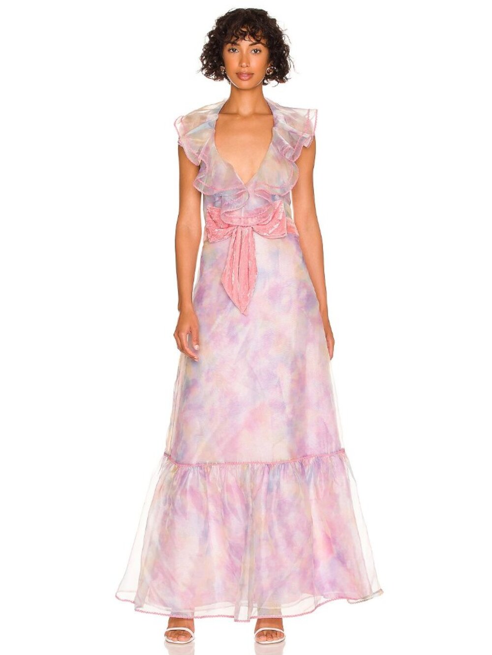 NWT LoveShackFancy Maris Gown in Fairytale Printed Organza Halter Dress 2